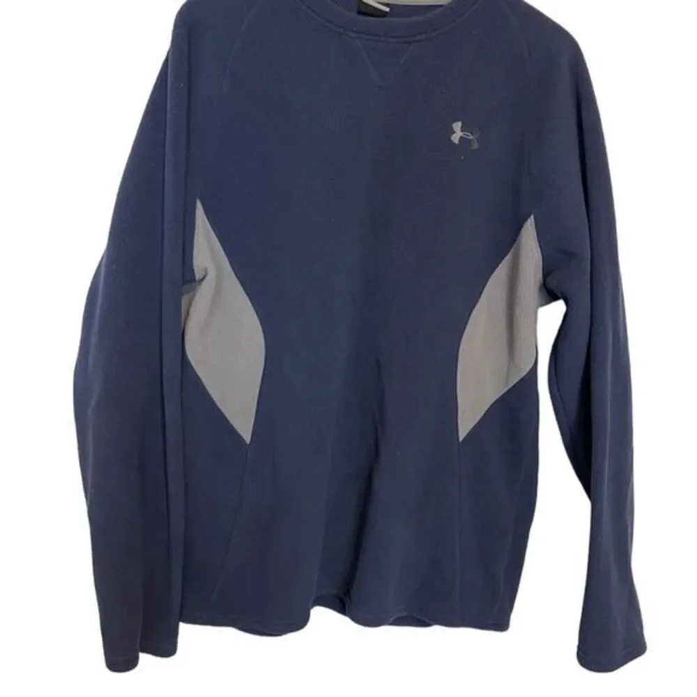 Under Armour Men's XL Blue Fleece Pullover Sweater Crewneck Long Sleeve Casual